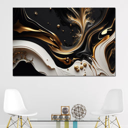 Marble-Lux Collection: Vibrant White & Gold Marble 03 - NicheCanvas