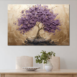 Golden Grove in Purple Hues - NicheCanvas