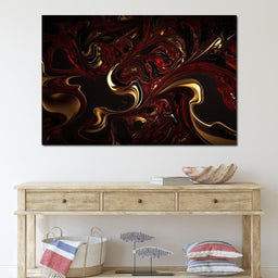 The Marble-Lux Collection: Dark Red & Vibrant Gold 14 - NicheCanvas
