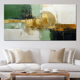 Verdant Gold Horizon - NicheCanvas
