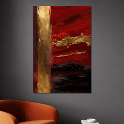 The Lush Layers Collection: Dark Red & Gold 04 - NicheCanvas