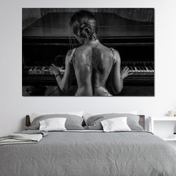 Young Woman Playing Piano - NicheCanvas