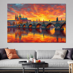 Sunset Over Prague - NicheCanvas