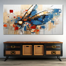 Golden Royal Geometric Dragonfly 01 - Wildrose Creations - NicheCanvas