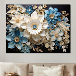 Golden Petals in Azure Nature - NicheCanvas