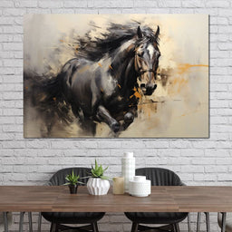 Surreal Black Horse - NicheCanvas