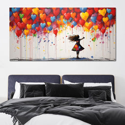 Graffiti Dreams of Balloon Hearts - NicheCanvas