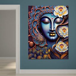 Buddha Face 01 - NicheCanvas