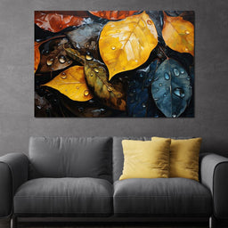 Autumn Dew on Amber Foliage - NicheCanvas