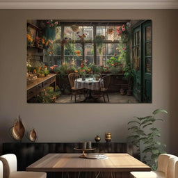 Backyard Floral Kitchen - NicheCanvas