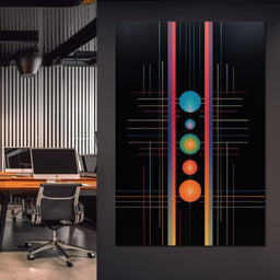 Futuristic Striped Colors - NicheCanvas