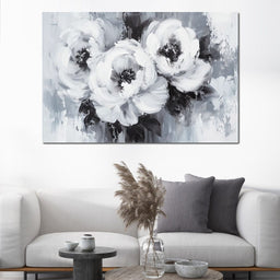 Monochrome Floral Symphony - NicheCanvas