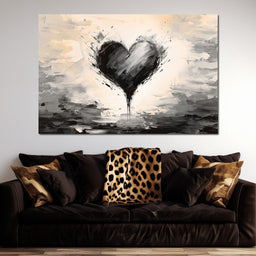 Ebony Heart Amidst the Gale - NicheCanvas