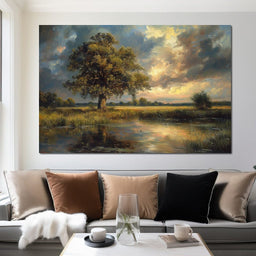 Golden Oak Reflections - NicheCanvas