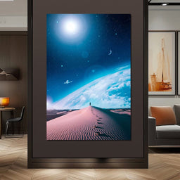 Silhouette Dune Blue Space - Gen Z - NicheCanvas