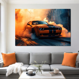 Hellcat Burnout - Rider Art - NicheCanvas