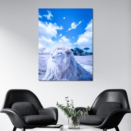 White Lion and Blue Butterfly - Gen Z - NicheCanvas