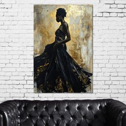 Ebony Elegance in Gold - NicheCanvas