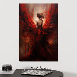 Ethereal Elegance in Shadow Gown - NicheCanvas