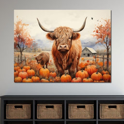Highland Cow Harvest - NicheCanvas
