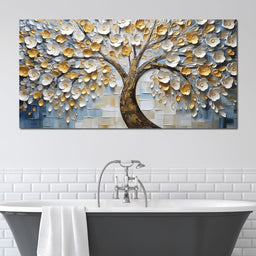 Ivory Golden Petal Melodies - NicheCanvas