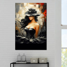 Noir Elegance in Bloom - NicheCanvas