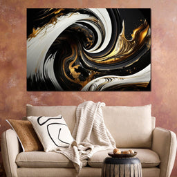 Marble-Lux Collection: Vibrant White & Gold Marble 05 - NicheCanvas