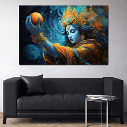 Krishna Holding the Planet - NicheCanvas