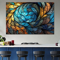 Mosaic Leafy Luminescence - NicheCanvas