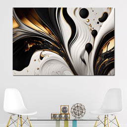 Marble-Lux Collection: Vibrant White & Gold Marble 01 - NicheCanvas