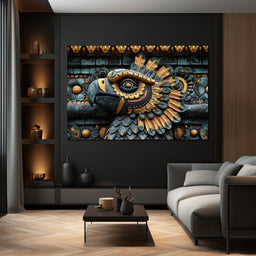Aztec Serpent in Twilight - NicheCanvas