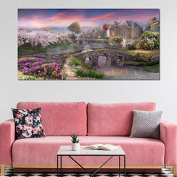 Garden by the Stone Bridge - NicheCanvas
