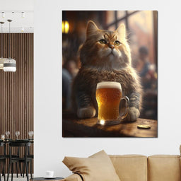 Cat Beer - Zenzdesign - NicheCanvas