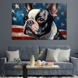 Land of the Brave Boston Terrier - NicheCanvas