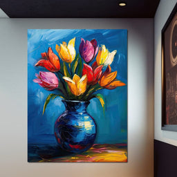 Tulips Flowers Bouquet - NicheCanvas