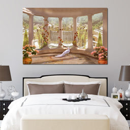 Classical Garden & Waterfall - NicheCanvas