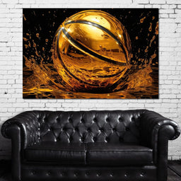 Golden Basketball - NicheCanvas