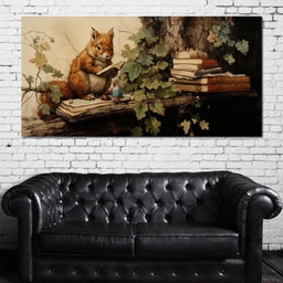 Autumn Tales of a Scholarly Squirrel - NicheCanvas