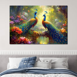 Two Peacocks - NicheCanvas