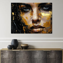 Black Gold Urban Graffiti - NicheCanvas