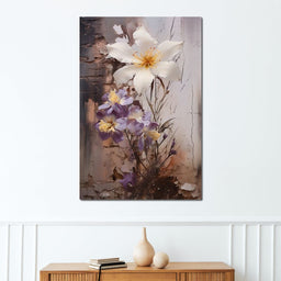 Fleeting Bloom in Grisaille - NicheCanvas