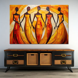 Women in Maroon Harmony - NicheCanvas