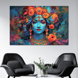 Lakshmi Floral Mural - NicheCanvas