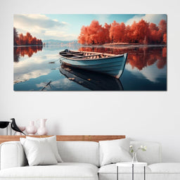 Canoe on the Lake - NicheCanvas