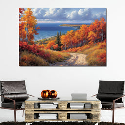 Autumn Embrace by the Shore - NicheCanvas