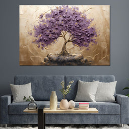 Golden Grove in Purple Hues - NicheCanvas
