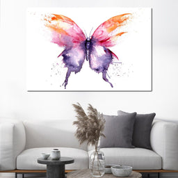 Watercolor Tricolor Butterfly - NicheCanvas