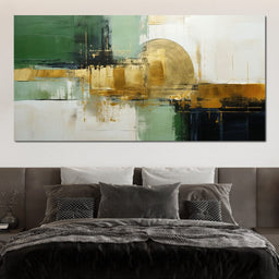 Verdant Gold Horizon - NicheCanvas