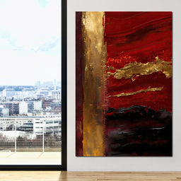 The Lush Layers Collection: Dark Red & Gold 04 - NicheCanvas