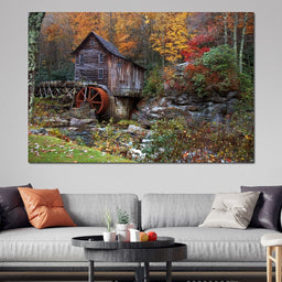 Autumn at the Grist Mill - NicheCanvas